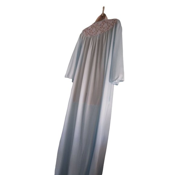 Vintage Avon Private Treasures Light Blue Lace Accent Ladies 8 Peignoir New - Picture 9 of 10
